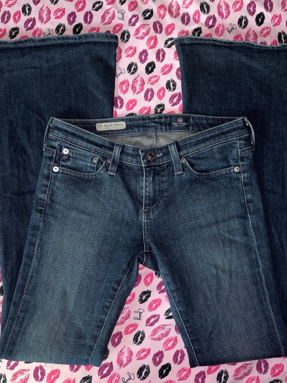 Ag Adriano Goldschmied dark wash low rise the belle petite jeans